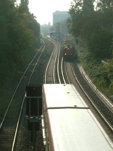 Baustelle Drakestraße, Blick von der Tietzenweg-Brücke