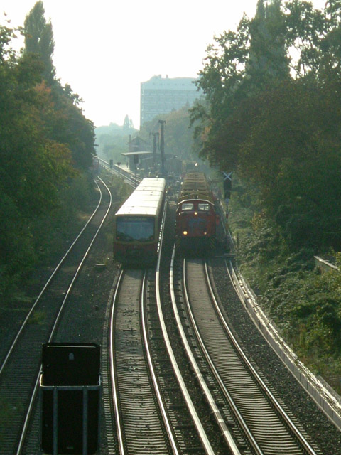 Baustelle Drakestraße, Blick von der Tietzenweg-Brücke