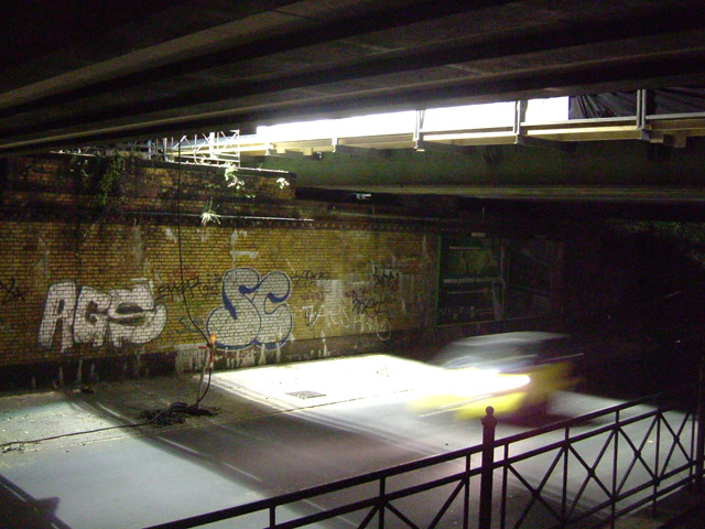 Baustelle Drakestraße, zwischen den neuen Brücken