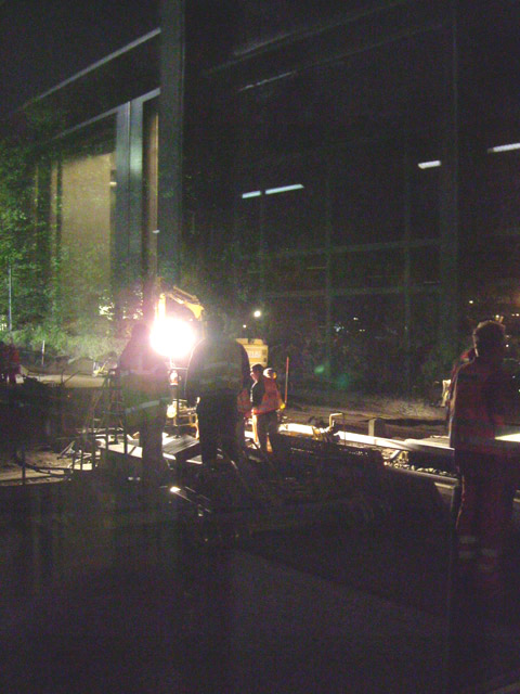 Lichterfelde-West, Blick vom Bahnsteig auf die Baustelle